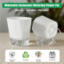 Romon Set de 3 Pots de Fleurs Auto-Arrosants en Plastique Blanc - 15.2 cm