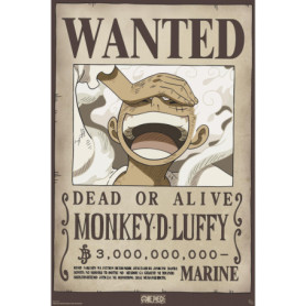 Poster Chibi Wanted Luffy Wano - ONE PIECE - 52 x 38 cm - Papier Laminé