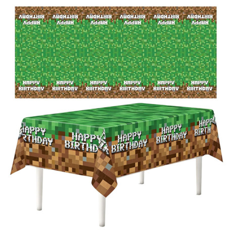 Lot de 2 Nappes Pixel Party pour Anniversaire - 137 x 274 cm, Imperméables et Lavables