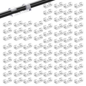 60 Clips Câbles Adhésifs Transparente pour Organisation de Fils