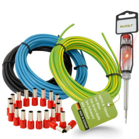 Kit de câbles H07V-K INVOLT 10 mm² avec embouts pour armoire électrique