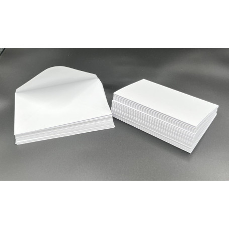 Lot de 50 cartes pré-pliées A5 avec enveloppes C5 - Blanc