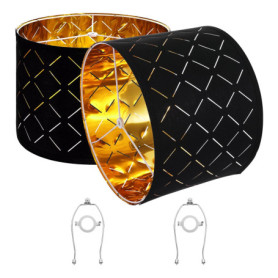 Abat-jour Tambour VEVOR - 2 pièces, Design Creux en Diamant Noir, 33x33x25 cm