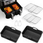 Moules en Silicone Antiadhésifs pour Friteuse Air Fryer - Lot de 6 Accessoires Sains