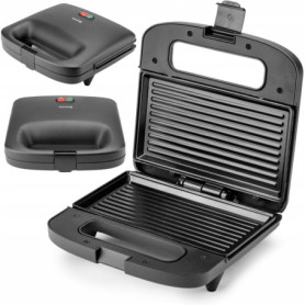 Grille-Pain Huslog QuickBite 1000W Noir - Appareil à Croque Monsieur Anti-Adhérent
