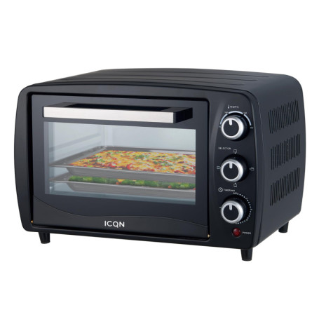Mini-four compact ICQN 15L avec minuterie et 3 fonctions de cuisson