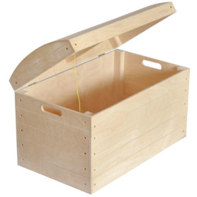 Coffre de Rangement en Bois Creative Deco - Boîte Pirate Beige avec Poignées