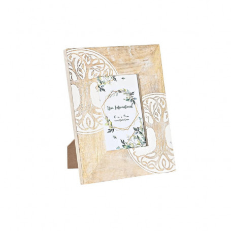 Cadre photo DKD Home Decor Verre Arbre Marron Blanc Bois de manguier Indien (20 24,99 €