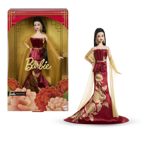 Barbie Poupée Signature Nouvel An Chinois en Robe Rouge Pivoine