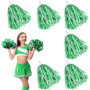 Lot de 6 pompons scintillants vert et blanc pour pom-pom girls