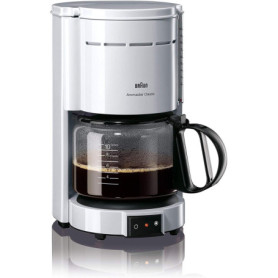 Cafetière Filtre Braun KF47/1 en Acier Blanc - 1000 W avec Système Anti-Goutte