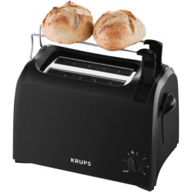 Grille-pain Krups ProAroma 700W - Noir avec support à petits pains