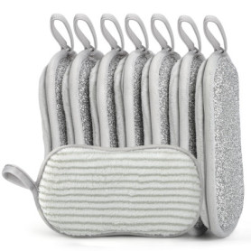 Euqvunn Lot de 8 Éponges de Vaisselle Anti-Rayures et Lavables - Nettoyage Efficace pour Cuisine et Salle de Bain