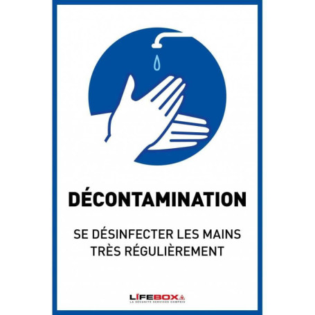 Panneau de Signalisation pour Désinfection des Mains - LIFEBOX