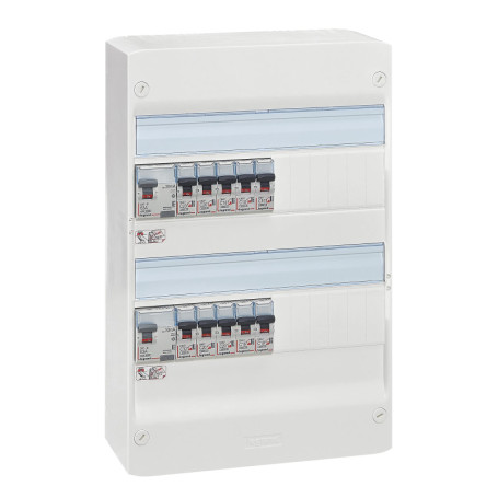 Tableau Électrique Pré-équipé Legrand 2 Rangées avec Disjoncteurs Automatiques - Blanc