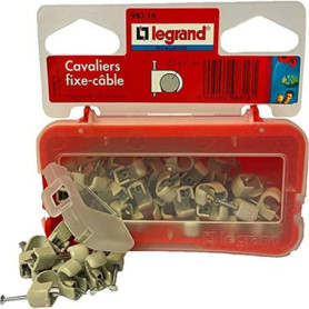 Cavaliers Multifix Legrand - 100 pièces pour câbles Ø7 à Ø10 mm - Gris