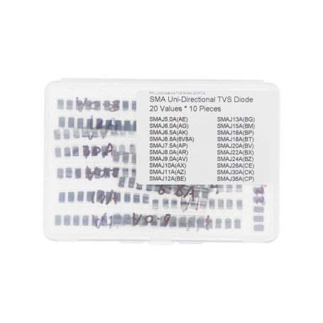 Kit de 20 Valeurs de Diodes de Protection SMA - 10 Pièces Chacune