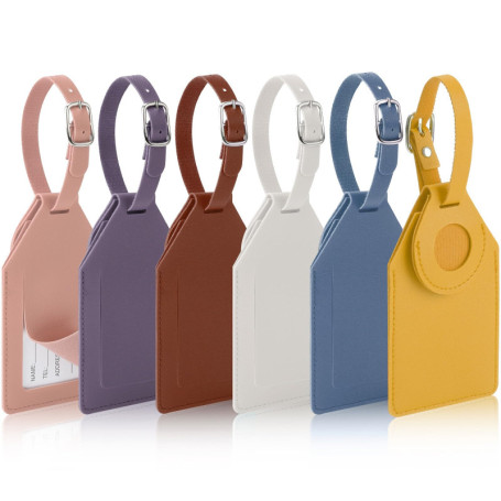 Set de 6 Étiquettes de Bagage en PU avec Protection AirTag