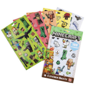 Pack de 100 autocollants Minecraft multicolores
