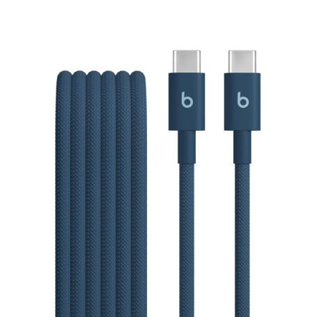 Câble USB-C tissé Beats 1,5 m - Charge rapide et durable - Bleu nitro