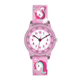 Montre pour Enfant Cander Berlin Licorne Rose Paillettes - Étanche 3 ATM