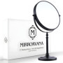 Miroir de Maquillage sur Pied Mirrorvana - Grossissant 10x et 1x, Noir