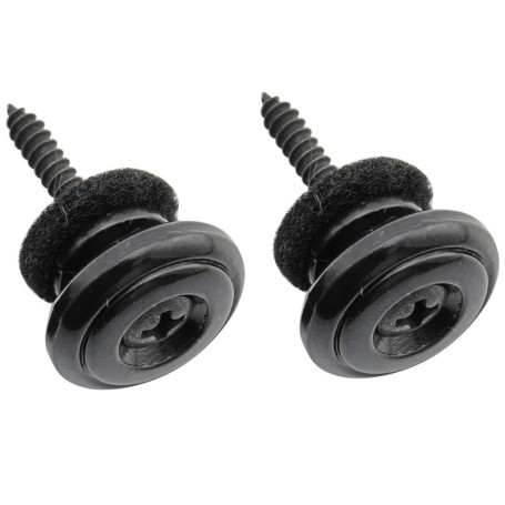 Boutons de Sangle Musiclily Pro en Alliage de Zinc pour Guitare et Ukulélé - Noir (Lot de 2)