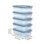 Lot de 5 Boîtes de Conservation OneClick Emsa - Préservation Optimale en Bleu Aqua