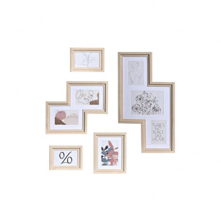 Porte photos mural DKD Home Decor Urban Verre Naturel Multicouleur Bois MDF (40 69,99 €