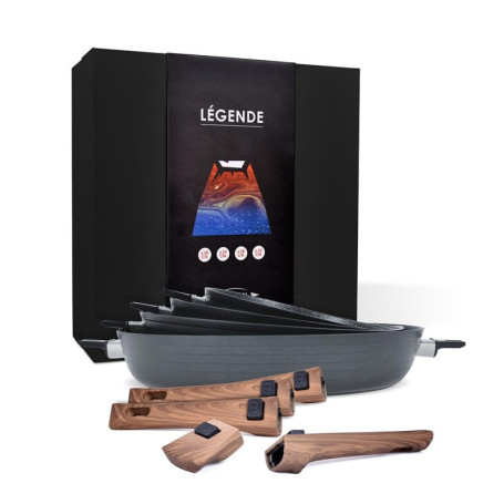 Coffret de 4 Poêles Antiadhésives Durandal Légende avec Manches Amovibles