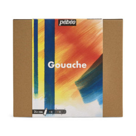 Set de Gouache Pébéo Studio XL - 24 Tubes de Couleurs Assorties avec Accessoires