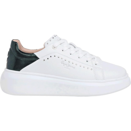 Baskets Pepe Jeans Yara Choice W en Cuir Vert Esmeralda pour Femme