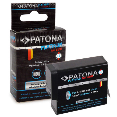 Batterie PATONA Platinium 1250mAh pour GoPro Hero 5, 6, 7 et 8