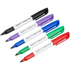 Lot de 12 Marqueurs Indélébiles Assortis Amazon Basics