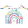 Cartes d'Invitation Anniversaire Arc-en-Ciel - 20 Pièces Écologiques