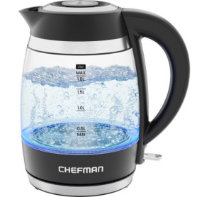 Bouilloire Électrique Chefman 1.8L en Verre avec Arrêt Automatique