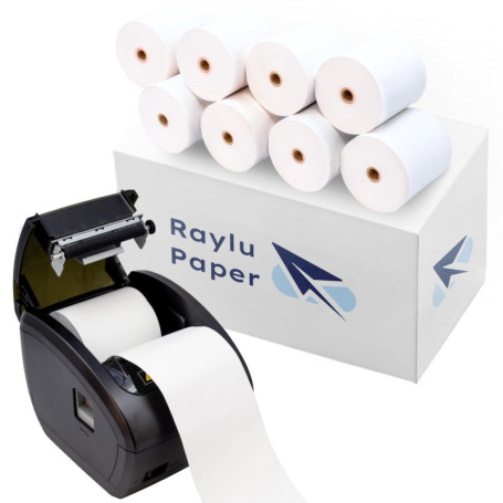 Rouleaux de Papier Thermique Raylu Paper 80 x 80 mm - Lot de 8 pour Imprimante