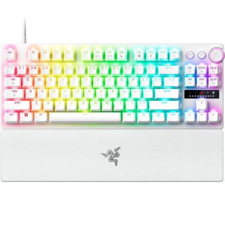 Clavier Razer Huntsman V3 Pro TKL - Gamer Optique Blanc avec Molette Multifonction