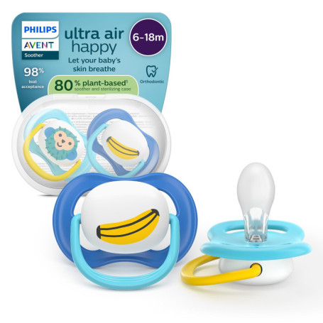 Sucettes Ultra Air Philips Avent - Tétines Orthodontiques en Silicone Écologique pour Bébés