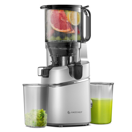 AMZCHEF Extracteur de Jus Automatique 250W avec Ouverture XXL et Réservoir de 1,8L