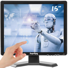 Écran Tactile Suprlipy 15 Pouces HD - Multiconnexion HDMI, VGA, USB