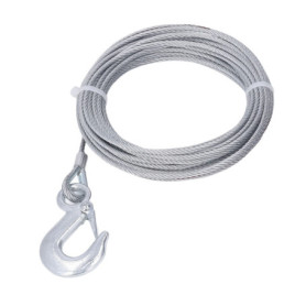 Câble de Treuil en Acier Galvanisé 4 mm x 12 m - Remplacement Résistant 2000 lb