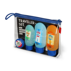 Set de Voyage LEGAMI avec Flacons et Spatule - Conforme aux Normes Aéroportuaires