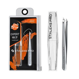Pince à épiler 2 en 1 STALEKS PRO en acier inoxydable pour sourcils et poils incarnés