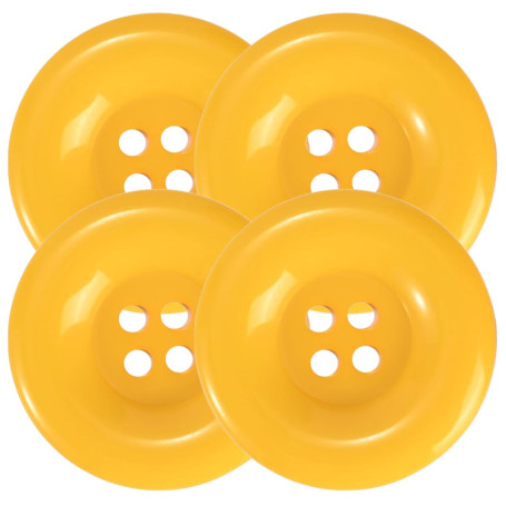 4 Boutons Jaunes Extra Larges pour Costumes - Inspirés de Mario & Waluigi
