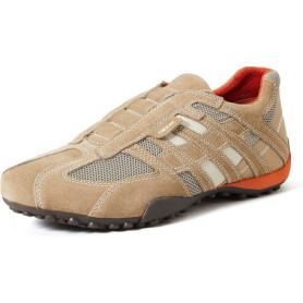 Baskets Basses Homme Geox Uomo Snake en Cuir Velours et Mesh