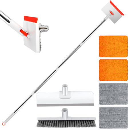 Balai Nettoyeur Télescopique Chilymes pour Murs et Plinthes - 135 cm