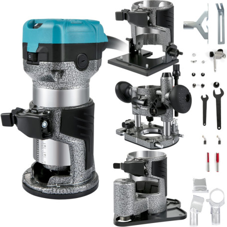 Défonceuse Électrique VEVOR 710W avec 4 Bases et Accessoires pour Bois