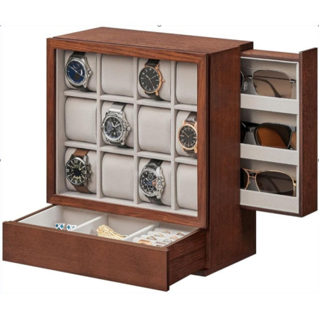 Vitrine en Bois Luxe pour Montres, Lunettes et Bijoux - Maestrorelojero
