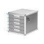 Boîte à Tiroirs A4 QWORK avec Serrure - Rangement Bureau 5 Compartiments en Aluminium Argent
